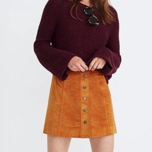 Madewell Velveteen Metropolis Snap Skirt